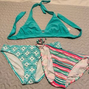 Old Navy swim suit. 1 top and 2 bottoms.